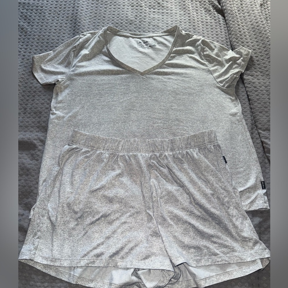 WOMENS XL SLEEP SET EDDIE BAUER GREY
